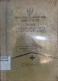 Image of Undang-Undang Republik Indonesia Nomor 23 Thn 1992